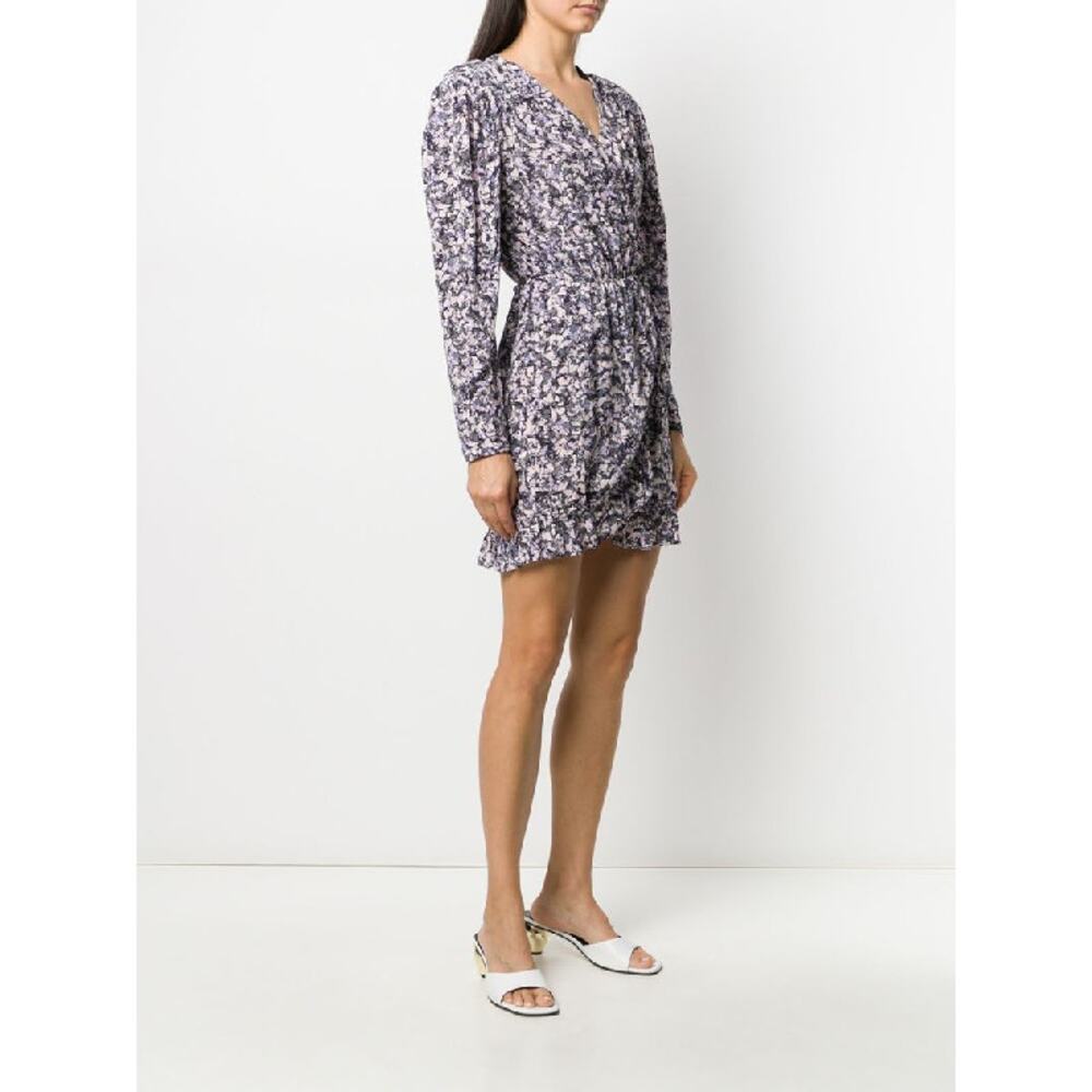 NWT IRO Brasey Abstract Print Mini Dress in Purple Floral Petals size 2 - Picture 6 of 12